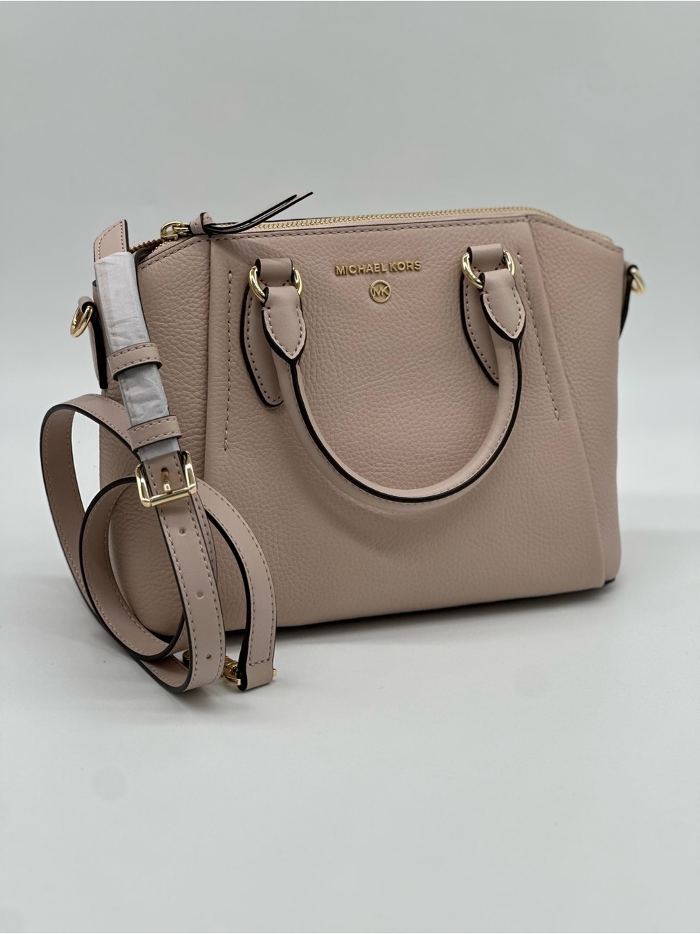 Michael Kors Pink Leather Satchel with Gold Hardware